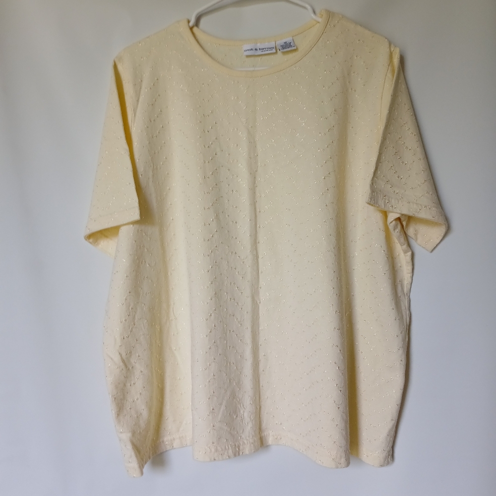 Croft & Barrow Womens Short Sleeve Tee Shirt 1X ColorYellow